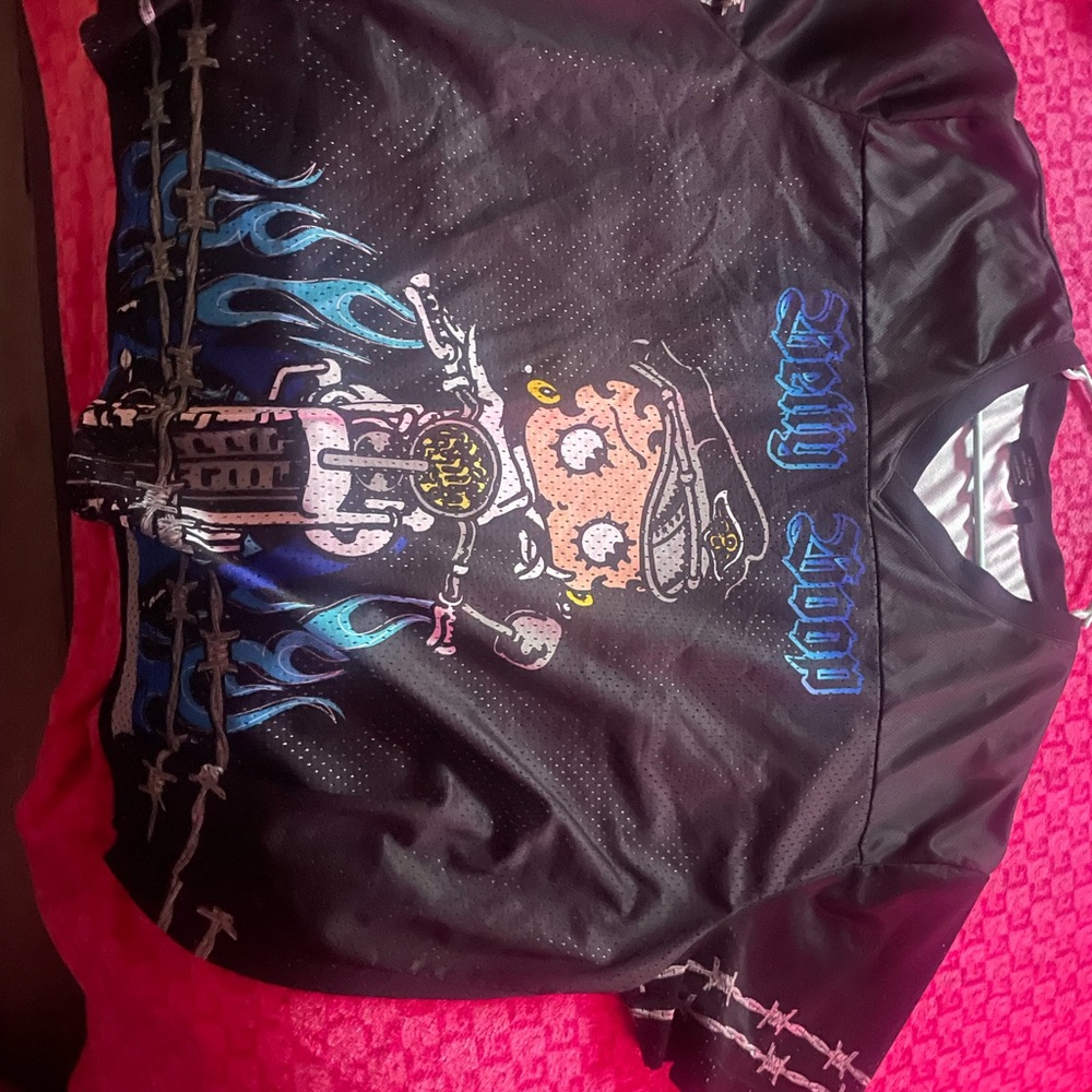 Betty Boop Black and Blue Graphic Top
